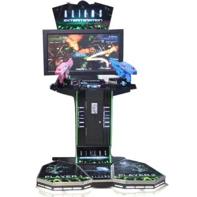 China Alien Shooting Game Arcade Custom Pusher Slot Coin Color Machine For Sale L115*W83*H167cm for sale