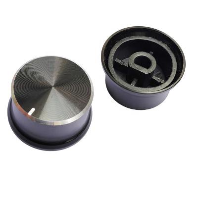 China Multicolor optional alloy+PA66 26mm diameter rotary switch aluminum alloy rotary switch knob CD pattern aluminum rotary switch knob for sale