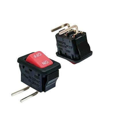 China Mini Panel Size ON-OFF Opening 9.2 * 13.6 CUL VDE CQC Certified American PCB90 Degree Corner Red Button Rocker Switch for sale