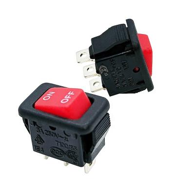 China ON-ON Mini Size 10 * 15 CUL VDE CQC Certified AC Black Red Seat Button, 2 Position, 2 Pin ON-ON Function 6A Switch for sale