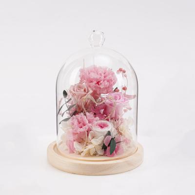 China Amazon Valentine's Day Christmas Day Hot Selling Luxurious Gift Best Real Rose Eternal Rose In Glass Dome for sale