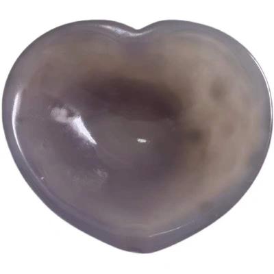 China Euro-American Wholesale Natural Stones Healing Crystals Agate Heart Bowl Crystal Bowls For Souvenirs for sale