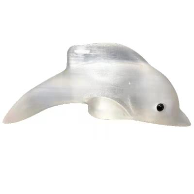 China Europe Crystals Wholesale Crafts Animals Selenite Dolphin Bulk Crystal Natural Carving Whale For Souvenir for sale