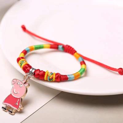 China Euro-American wholesale people open the Chinese Central Institute of Statistics cotton red rope rope thread bracelet for Chinese new year children's souvenir for sale