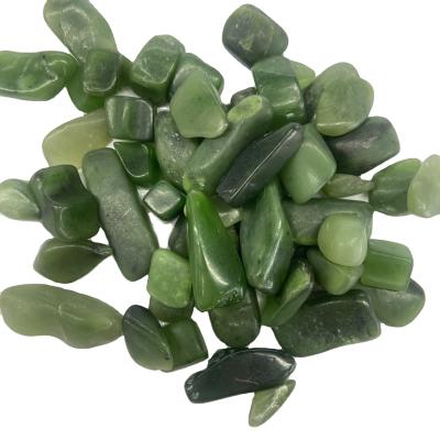 China Wholesale Natural Polished Europe Jade Gravel Green Crystal Tumbled Stones Agate Chips For Decoration for sale