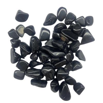 China Wholesale Europe Natural Obsidian Crystal Chips Tumbled Stone For Decoration for sale