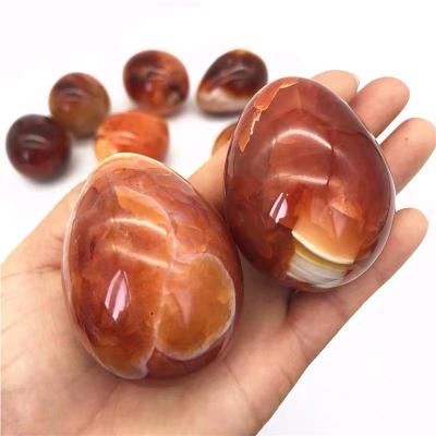 China Wholesale Natural Carnelian Carnelian Quartz Crystal Jasper Agate Red Eggs Stone for National Geo for sale