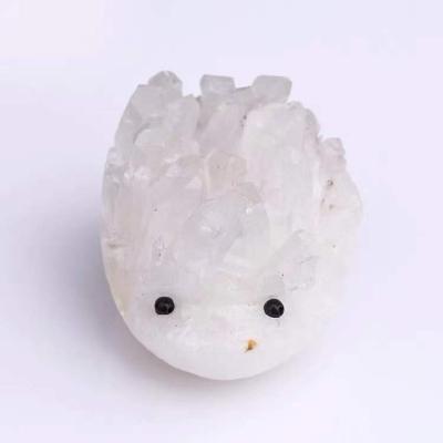 China Euro American Wholesale High Quality Carving Opens Crystal Quartz Group Animals Hedgehog For National Geo for sale