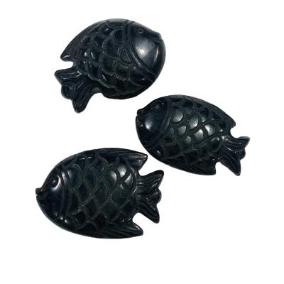 China Euro-American Wholesale Crystals Healing Stones Carving Craft Animal Obsidian Fish For Souvenirs for sale