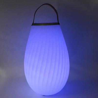 China Phone Function Led Speaker Lamp With Handle Lantern Waterproof Cordless Metal Led Light BT Speaker With Table Lamp for sale