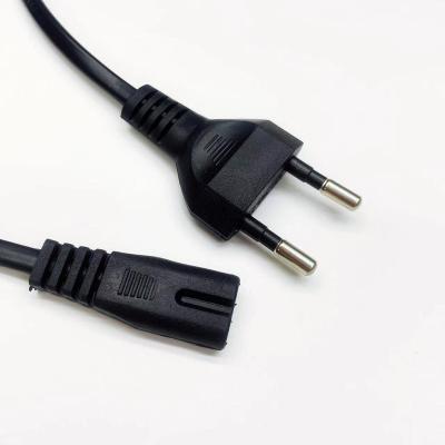 China Euro Adapter Power Cord Adapter Figure 8 Connector Ac Extension Cable Eu 2 Pin Iec c7 Adapter Power Cord 10a for sale