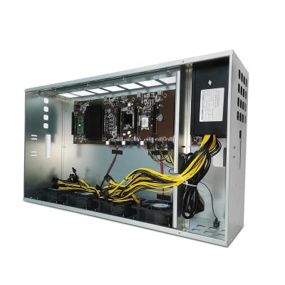 China new pc machine graphics card case chassis barebone system 8gpu server case with fully new motherboard and 8gpu case 700*400*180mm for sale