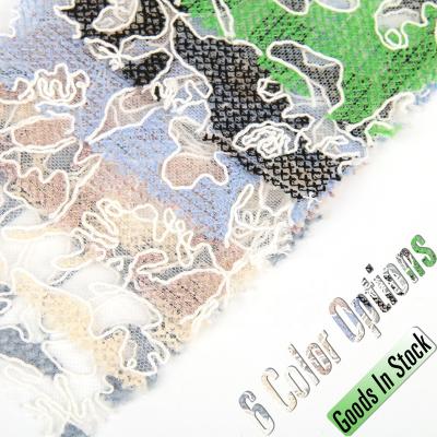 China 2022 Breathable Customizable Multicolor African Water Soluble Fabric 3D Embroidery Flower French Lace Fabric With Mesh Rope Embroidery for sale