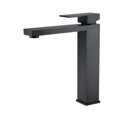 China Modern Single Hole And Handle Deck Mounted Basin Faucets Matte Black for sale