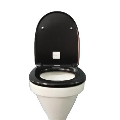 China European Slow-end Toilet Seats Urea Toilet Seat Cover Black Slow Close Toilet Seat Plastic Toilet Seat Cover for sale