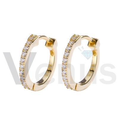 China VENUS Fashion Minimalist Jewelry CLASSIC 925 Sterling Silver 18K Gold Plated Zircon Circle Stud Earrings For Women for sale