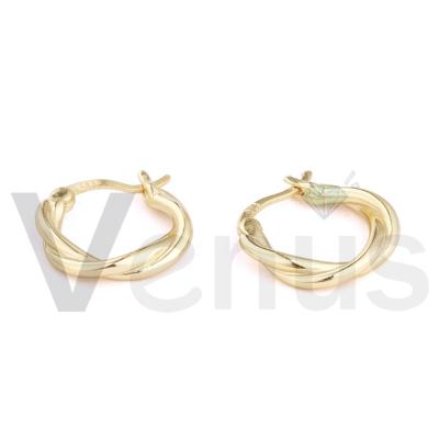 China VENUS Fashion Trendy Gold Twisted Circle Hoop Earrings Fashion Minimalist Jewelry 18K 925 Sterling Silver Stud Earrings For Women for sale