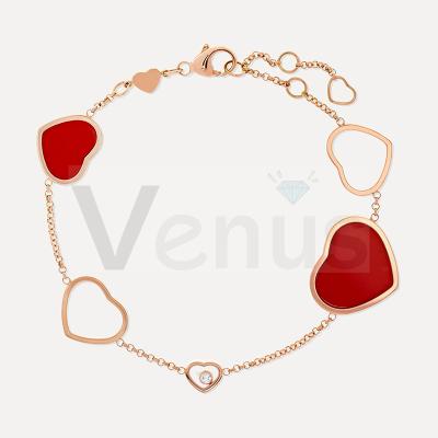 China CLASSIC VENUS 2021 fashion jewelry link bracelet 925 sterling silver CZ love heart bracelets chain bracelets for women for sale