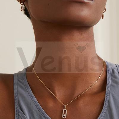 China 2021 NEW FASHIONABLE VENUS Personality Necklace S925 Sterling Silver Pig Nose Pendant Diamond Necklace for sale