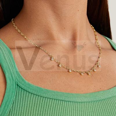 China FASHIONABLE VENUS 925 Sterling Silver Gold Plated Necklace Drop Charm Necklace Newest Trend Delicate Jewelry for sale