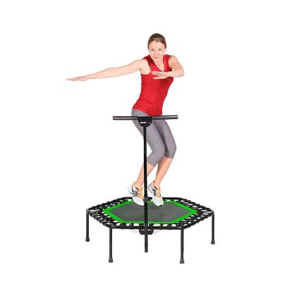 China Without Protective Net Professional Silent Fitness Gym Zoshine Indoor Exercise Mini Hexagonal Trampoline With Handle For Sale for sale