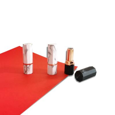 China KH105 Cosmetic In Stock Empty Plastic New Lipstick Tube Equal Aircraft Lipstick Tube Container With Marble Pattern Inner Diameter 12.1mm for sale