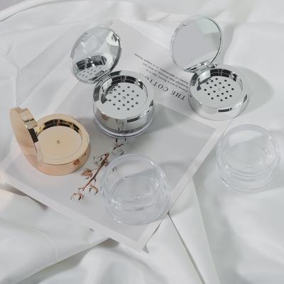 China Round 8g/50g Empty Recycled Materials SF702 Cosmetic Eye Cream Jar Small Transparent With Gold And Silver Lid Cosmetic Container Packaging for sale