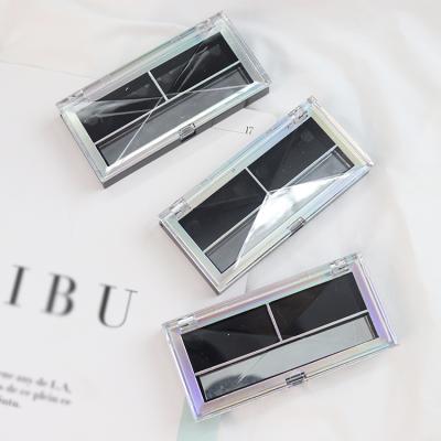 China Y501 Recycled Materials In Stock 2 Color Eyeshadow Container Plastic Cosmetic Empty Eyeshadow Packaging With Mirror for sale