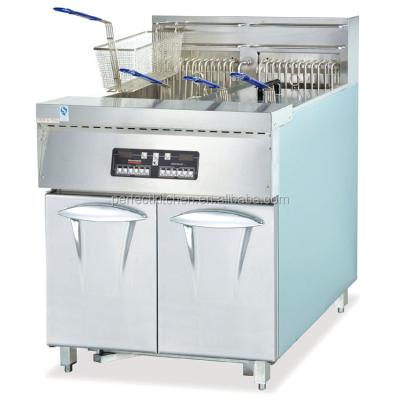 China Stainless Steel 60L Digital 2 Tanks 4 Double Baskets Deep Fryer With Computer Program Control for sale