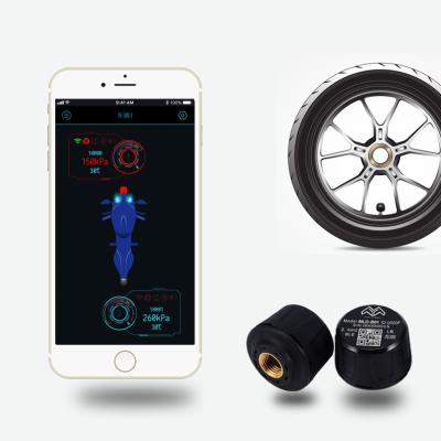 China Universal Fit Motorcycle Two Wheels BLE 5.0 Tire Pressure Monitoring System With Mobile App For Motorbike OEM & ODM for sale