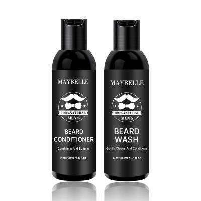 China Private Label DEEP CLEANING Beard Care Set Moisturizing Natural Beard Shampoo & Conditioner Men Beard Cleaning Kit for sale