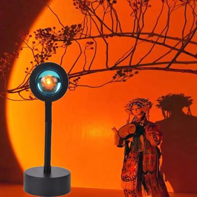 China Modern Metal Base Smart USB RGB Led Rainbow Floor Table Night Light Projection Sunset Lamp for sale