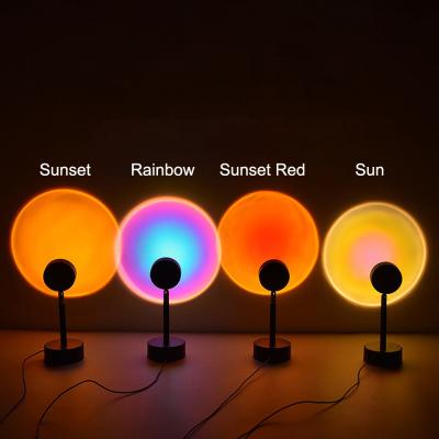 China Modern Metal Base Smart USB RGB Led Rainbow Floor Table Night Light Projection Sunset Lamp for sale