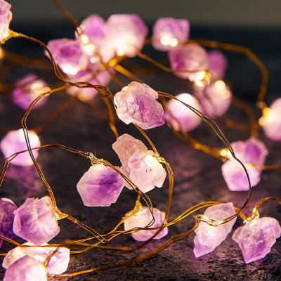 China Natural Rough Rose Crystal String Lights Holiday/Party/Wedding/Home Decoration 10FT 30 LEDs Battery & USB Rough for Valentine's Day, Mothers Day, Wedding Ornament for sale