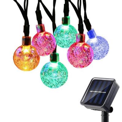 China String Lights IP65 Waterproof Crystal Ball Christmas Solar String Lights Outdoor Porch Deck Backyard Lawn Garden Solar Power LED String Light for sale