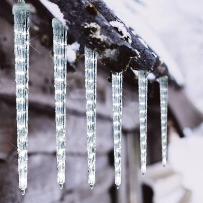 China Wall Christmas 10 Icicles 192 LED Mini Crystal Ice String Lights, Connectable Raindrop Icicle Light for Xmas Winter Party Decor for sale