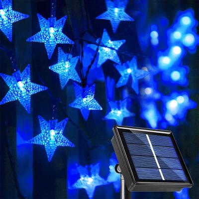 China Eco-Friendly Solar String Light 23 Ft 50 LED Outdoor Solar Powered Star String Lights Waterproof Led Decorative Fairy Garden Christmas Light for sale