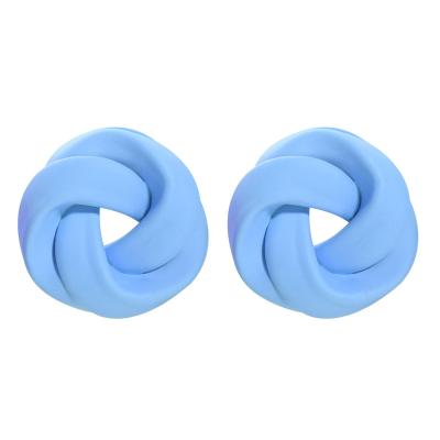 China Texture Wind Statement Shape Hollow Spiral Button Metal Casual/Sporting Luminous Earrings Wholesale for sale