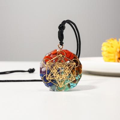 China CLASSIC Natural Crystal Dangling Colorful Gemstone Pendant Ogan Sweater Necklace Jewelry Crystal Jewelry Wholesale for sale