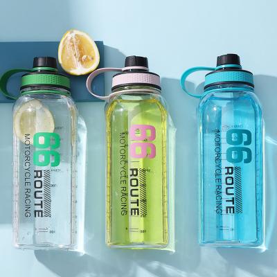 China 1500ml Large Capacity Viable Water Bottle Traveling Sports Outdoor Portable Fitness Transparent Plastic Water Bottle for sale