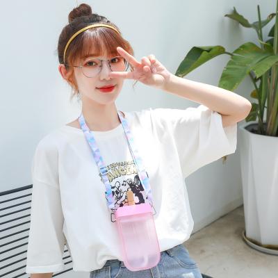 China Hot Selling Customized Viable Fashion Design Ice Cream Style Straw Bottle Portable Plastic Water Bottle For Kids for sale