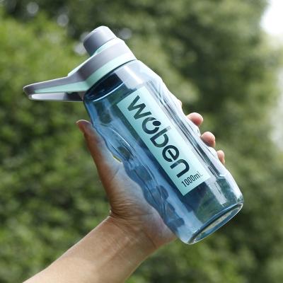 China Sustainable Wholesale Portable Large Capacity 1L/1.5L Plastic Water Bottle Custom Sport Water Bottle for sale