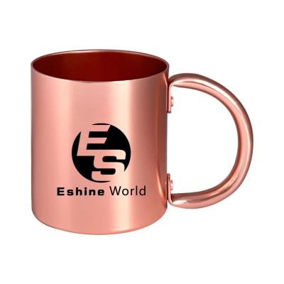 China Office Disposable Hot Sale Custom Pink Logo Aluminum Water Beer Bottle Aluminum Coffee Cup With Handle for sale