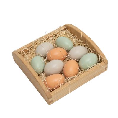 China Eco-friendly Wooden Series Wooden Colored Egg DIY Eggs Unfinished Egg Toy For Kids for sale