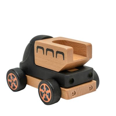 China Eco-friendly Wooden Car Set Toy Black and Purple Series Wooden Black Car Stacking Car for Infant Toddlers for sale