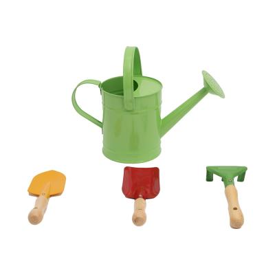 China Eco-Friendly 3 in 1 Colorful Garden Toys Watering Pot and DIY Gardening Tools with Wooden Stick Outdoor Indoor Toys for Kids for sale