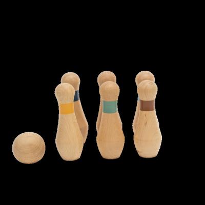 China Eco-Friendly Wooden Bowling Set Indoor Outdoor Play Toy Educational Early Development Indoor Game Set For Toddlers for sale