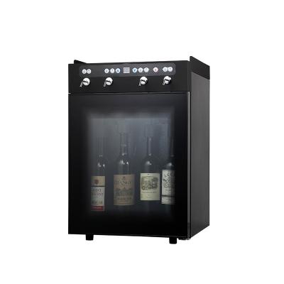 China Mini Home Use 4 Bottles Wine Fridge Free Wine Cooler Black Dispenser Red Wine Keep Cool for sale