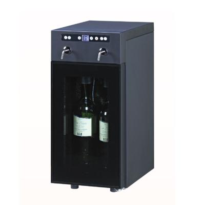 China Household Cooler Mini Maker Supply 2 Bottle Wine Fridge Black Wine Cooler Making for sale