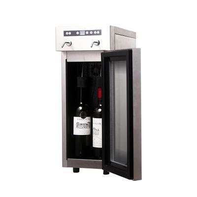 China LED hot sale indoor blue light mini C red wine dispenser cooler cooler wine fridge 2 bottles 7-18' electric for sale